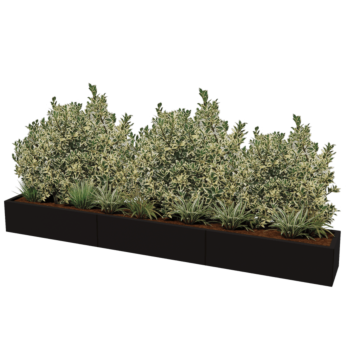 Steel planter XXL - Rectangle - 300 x 40 x 40 cm - Other RAL colour - Without bottom plate