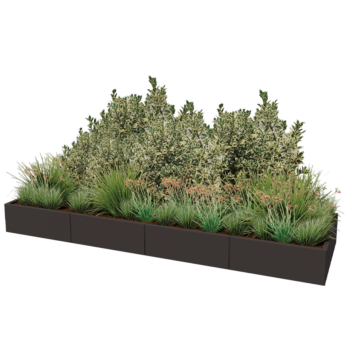 Steel planter XXL - Rectangle - 320 x 100 x 80 cm - Other RAL colour - Without bottom plate