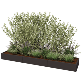 Steel planter XXL - Rectangle - 360 x 80 x 80 cm - Other RAL colour - Without bottom plate