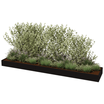 Powder coated steel planter Texas xxl 500 x 100 cm