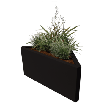 Steel planter - Triangle isosceles - 83,9 x 46,4 x 40 cm - RAL 9005 matt (white) - Without bottom plate