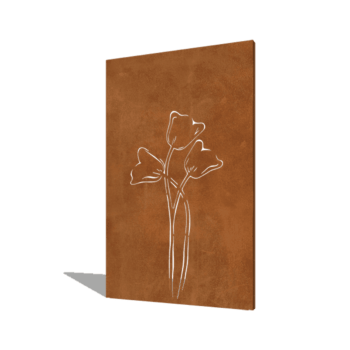Corten steel panel tulip symmetrical 120 x 6 x 190 cm