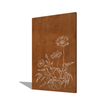 Corten steel panel cornflower 120 x 6 x 190 cm