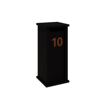Steel letterbox - Arizona S - 40 x 40 x 100 cm - RAL9005 matt (black)