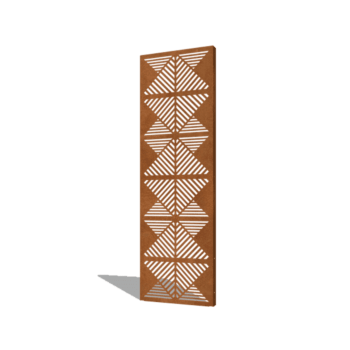 Corten steel panel lines composition 2 60 x 6 x 190 cm