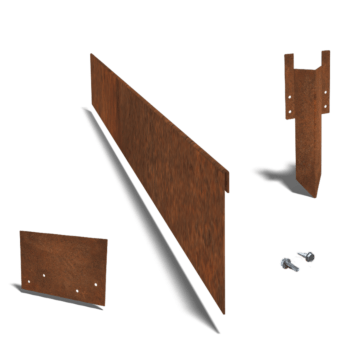 Corten steel border edge flattened 13 cm complete set per 15 metres