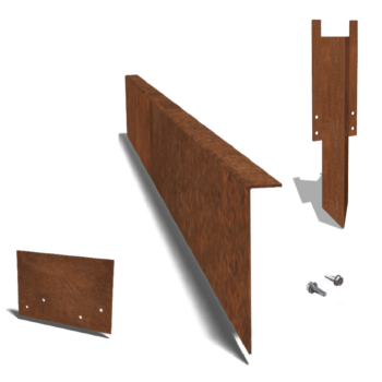 Corten steel border edge angled 22 cm complete set per 15 metres