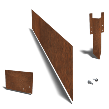Corten steel border edge straight 15 cm complete set per 15 metres