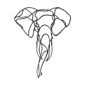 Metal wall art - Elephant 1.0 Large - 100 x 80,1 cm
