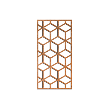 Corten steel wall art - Geometric 2.0 Small - 60 x 30 cm