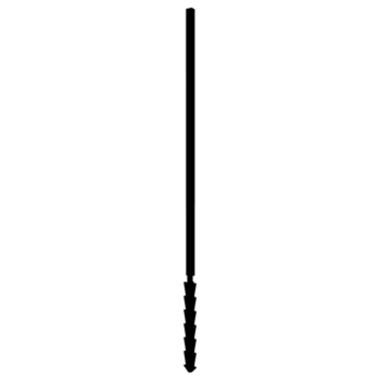 Powder coated garden panel post straight with support pin 190 x 6 x 3 cm