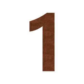 Corten steel house number 1 - 30 cm