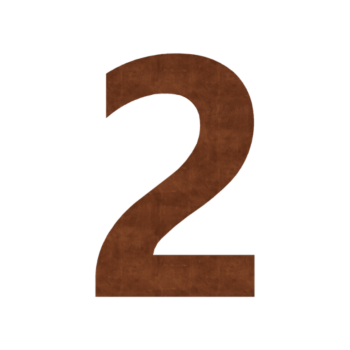 Corten steel house number 2 - 9,8 x 15 cm