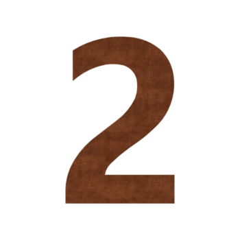 Corten steel house number 2 - 19,6 x 30 cm