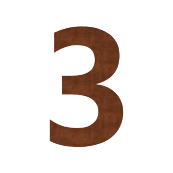 Corten steel house number 3 - 9,1 x 15 cm