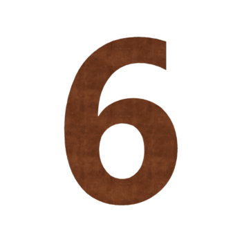 Corten steel house number 6 - 10,1 x 15 cm