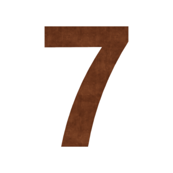 Corten steel house number 7 - 10,5 x 15 cm