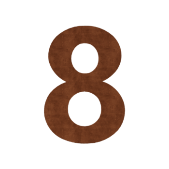 Corten steel house number 8 - 10,3 x 15 cm