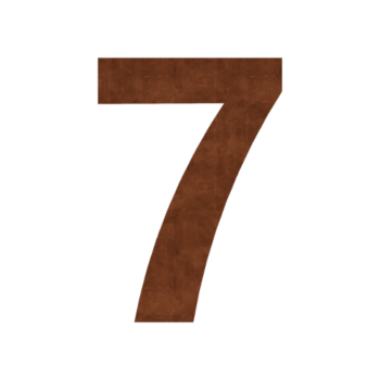 Corten steel house number 7 - 10,5 x 15 cm - Self adhesive