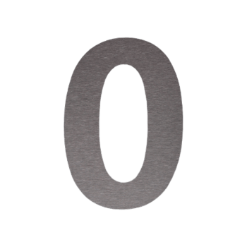 Stainless steel house number 0 - 10,4 x 15 cm - Brushed