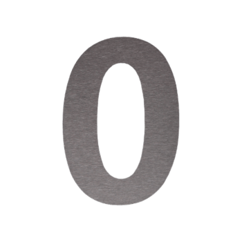 Stainless steel house number 0 - 20,4 x 30 cm - Brushed