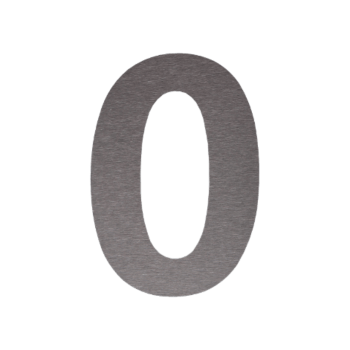 Stainless steel house number 0 - 34,6 x 50 cm - Brushed