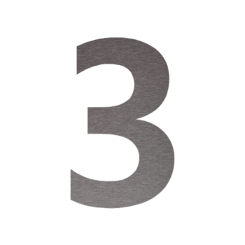 Stainless steel house number 3 - 18,2 x 30 cm - Brushed