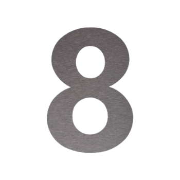 Stainless steel house number 8 - 20,7 x 30 cm - Brushed