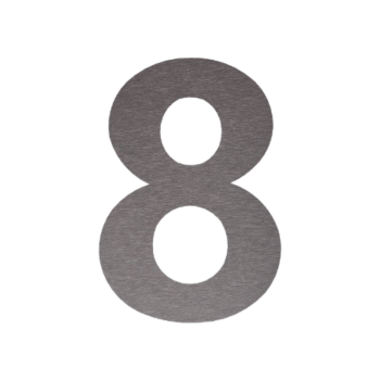 Stainless steel house number 8 - 34,2 x 50 cm - Brushed