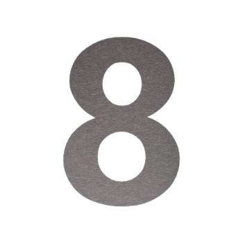 Stainless steel house number 8 - 55,2 x 80 cm - Brushed