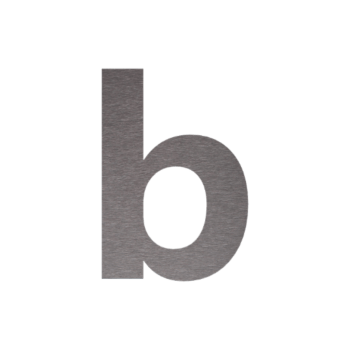 Stainless steel house number B - 9,9 x 15 cm - Brushed