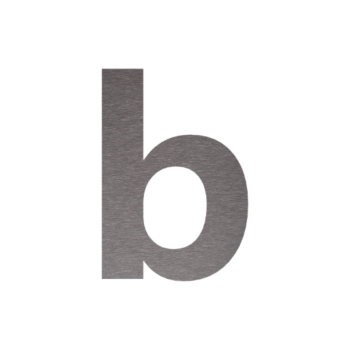 Stainless steel house number B - 15 x 22 cm - Brushed