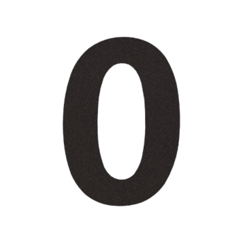Black Stainless steel house number 0 - 15 cm