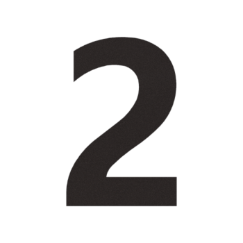 Black Stainless steel house number 2 - 30 cm