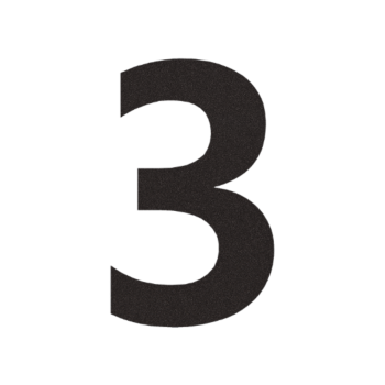 Black Stainless steel house number 3 - 15 cm
