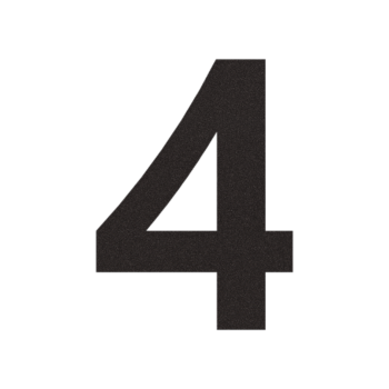 Black Stainless steel house number 4 - 15 cm
