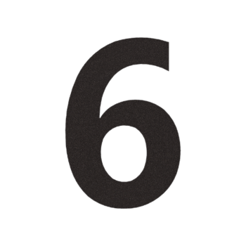 Black Stainless steel house number 6 - 15 cm