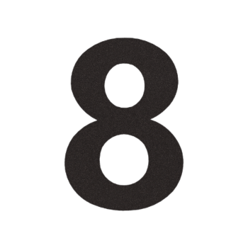 Black Stainless steel house number 8 - 15 cm