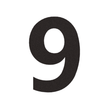 Black Stainless steel house number 9 - 80 cm