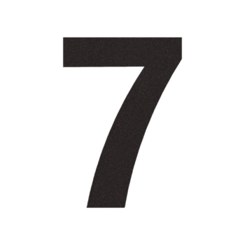 Stainless steel house number 7 - 10,5 x 15 cm - RAL9005 fine texture (black) - Self adhesive