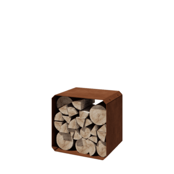 Corten steel log storage - Colorado 1 piece - 40 x 40 x 40 cm