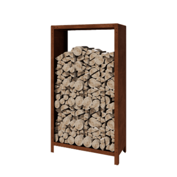 Corten steel log storage Indiana 180 x 100 x 40 cm