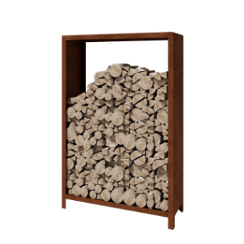 Corten steel log storage - Indiana - 120 x 40 x 180 cm