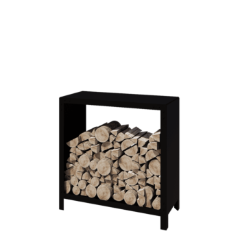 Steel log storage - Indiana - 100 x 40 x 100 cm - RAL9005 matt (black)