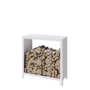 Steel log storage - Indiana - 100 x 40 x 100 cm - RAL9005 matt (white)