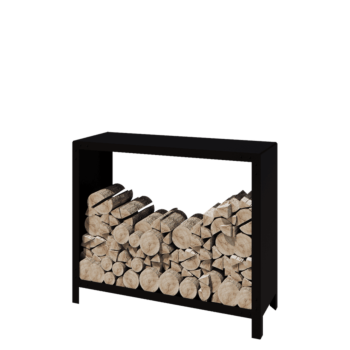 Steel log storage - Indiana - 120 x 40 x 100 cm - RAL9005 matt (black)