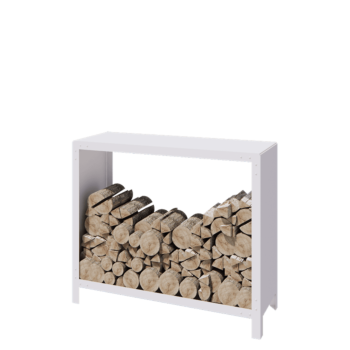 Steel log storage - Indiana - 120 x 40 x 100 cm - RAL9005 matt (white)