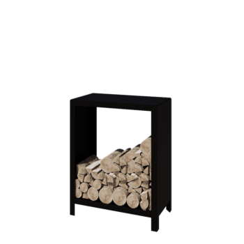Steel log storage - Indiana - 80 x 40 x 100 cm - RAL9005 matt (black)
