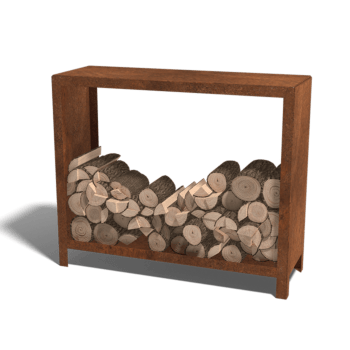 Corten steel log storage Indiana 100 x 120 x 40 cm