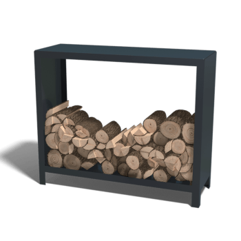 Powder-coated steel log storage Indiana 100 x 120 x 40 cm